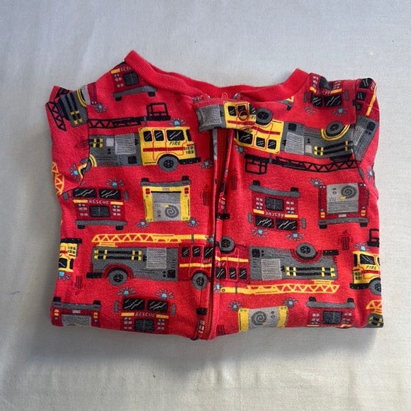 Simple Joys by Carter's - Red Fire Truck Onesie Sleeper - Picture 2 of 4